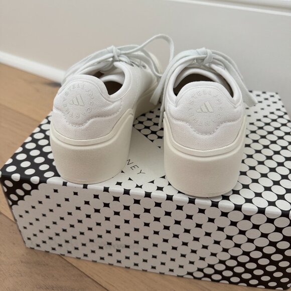 Adidas by Stella McCartney Solid Canvas Court Sneakers - Picture 4 of 7